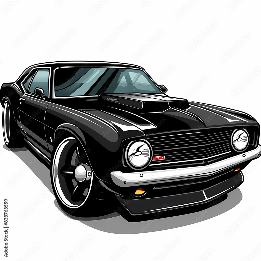 black muscle car mascot