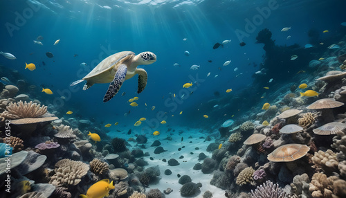 underwater turtles freshwater c