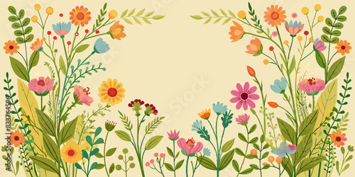 dainty wildflowers as a frame border