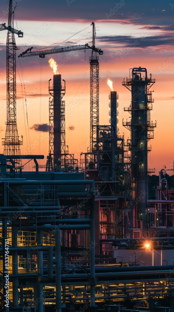 Oil refinery at sunset Oil refinery at sunset