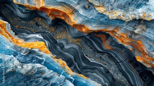 Abstract Glacier Patterns, Detailed close-ups of glacier patterns creating natural abstract designs