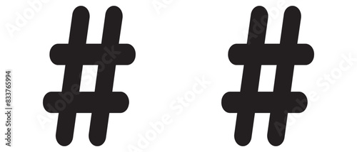 Hashtags icon vector, hashtag sign and symbol isolated on white background, black hashtag icon.vector illustration.