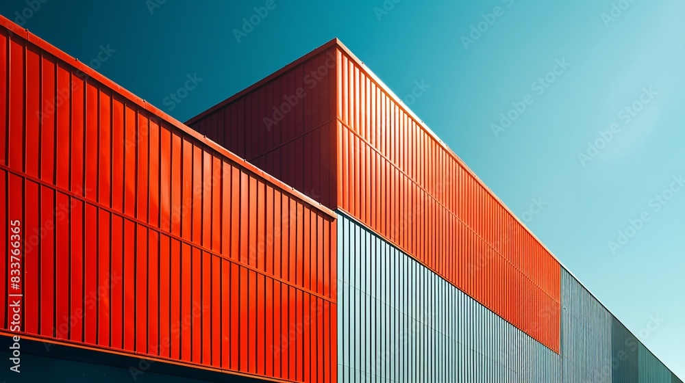 Fototapeta premium a building with a striking duo-tone color palette