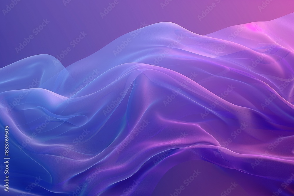 Obraz premium Soft purple and blue gradient background with flowing waves