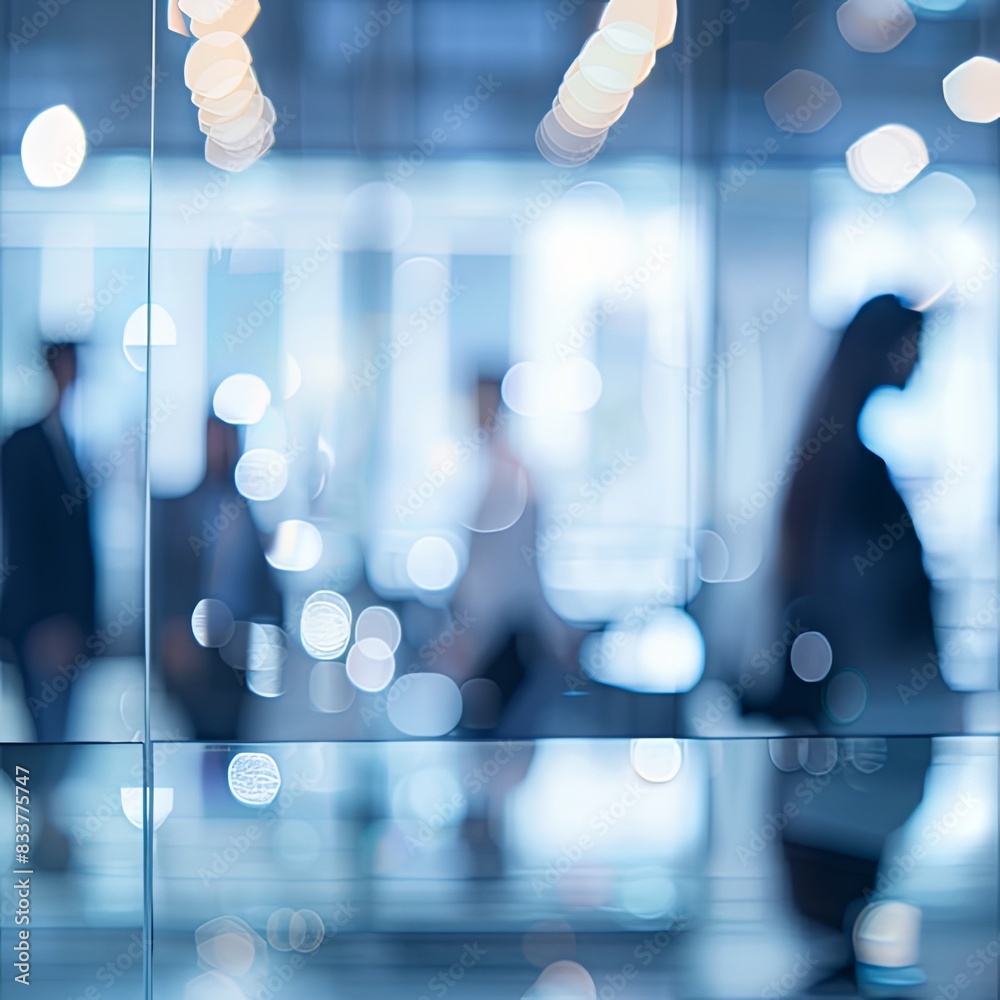 Fototapeta premium Blurred Office Scene with Professionals.