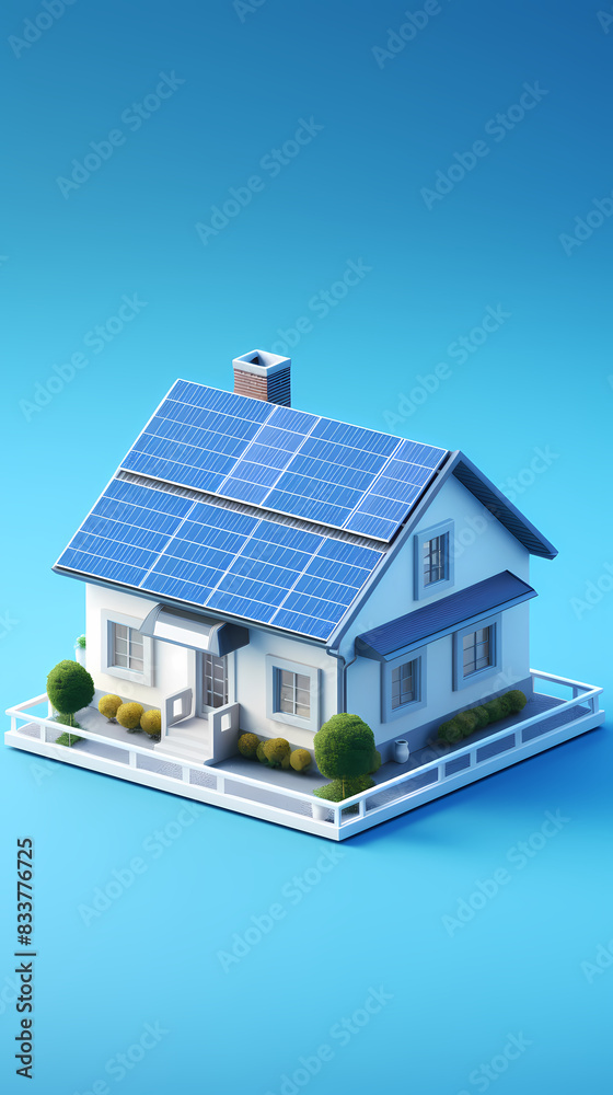 Model house with solar panels Model house with solar panels