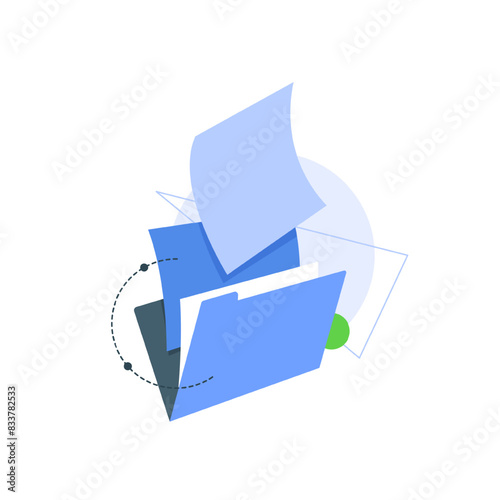 open folder icon. Folder with documents,empty folder,flat design icon vector illustration