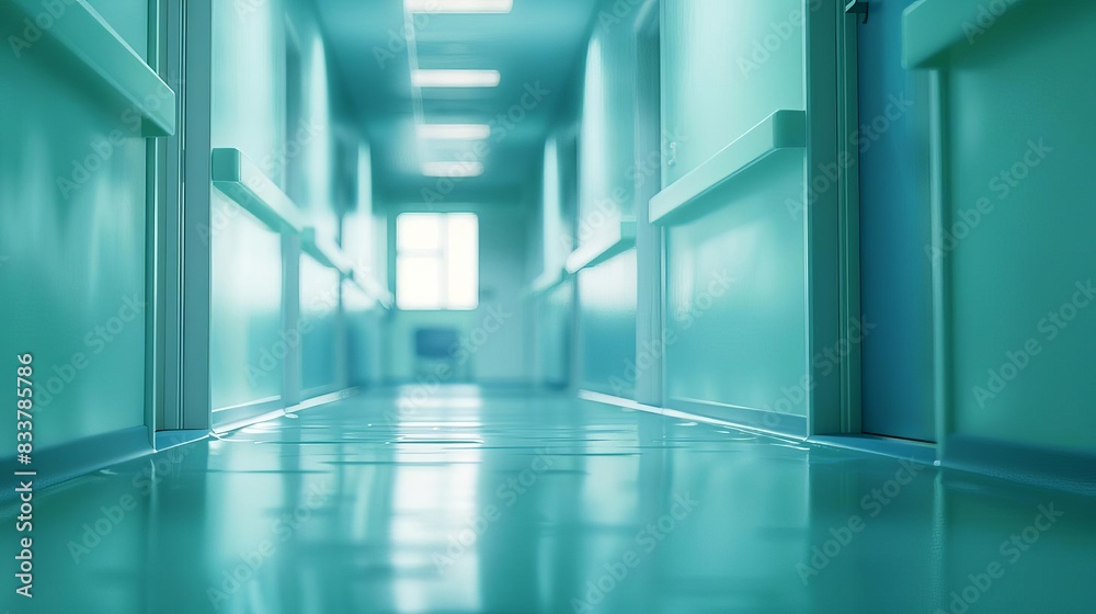 blurred hospital corridor abstract healthcare background