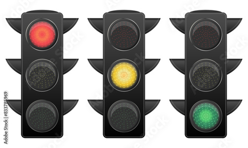Set of traffic lights signalling devices