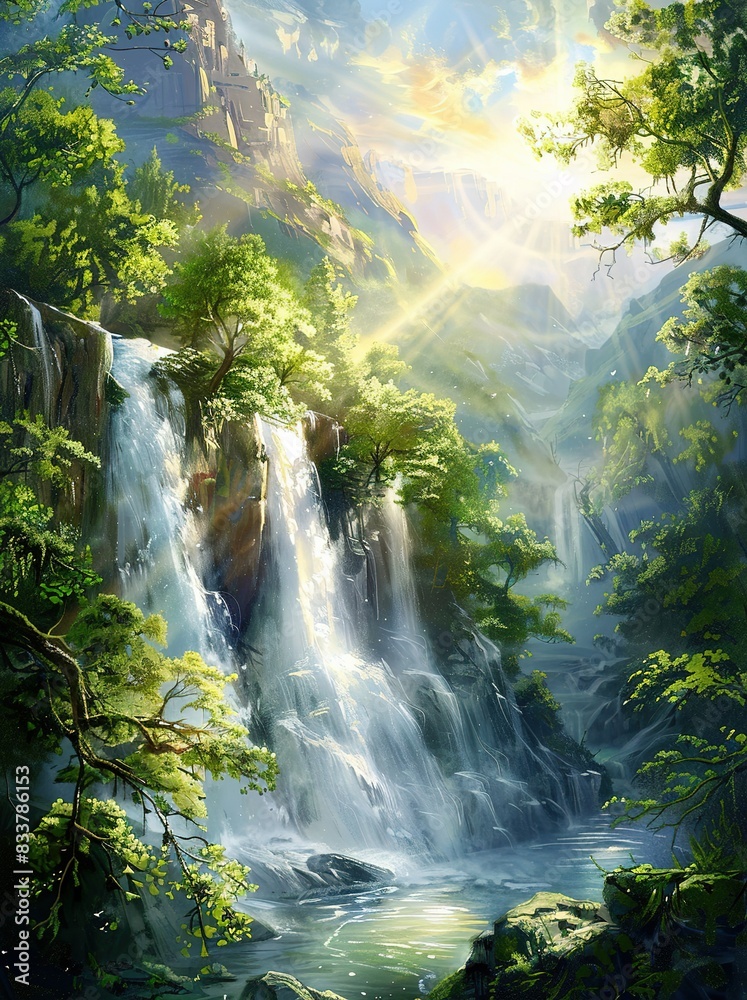 waterfall in the forest waterfall in the forest