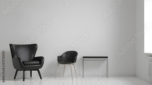 A simple white chair and table set creates a clean  airy feel in a room