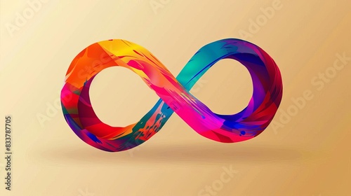 colorful infinity symbol representing autism awareness and acceptance vector illustration