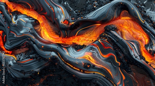 Abstract Lava Flows, Dynamic representations of lava flows with exaggerated colors and shapes photo