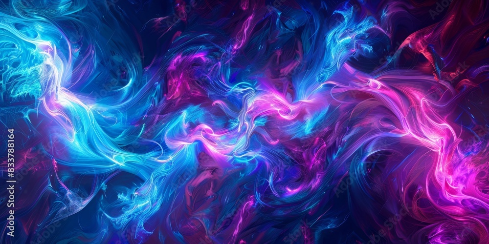 Abstract Swirling Colors: Vibrant Blue and Purple Electric Background