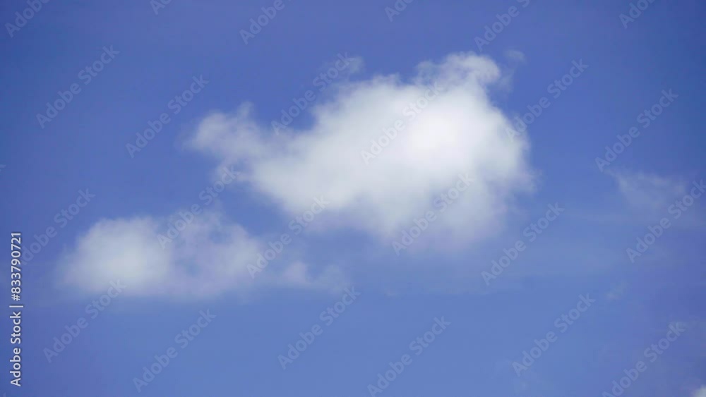 movement of white cloud on clear blue sky background movement of white cloud on clear blue sky background