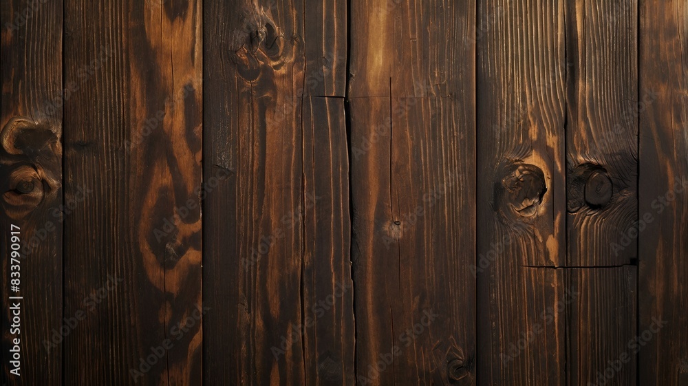 Obraz premium Wooden wall background with dark wood texture.