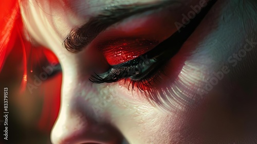 dramatic stage makeup on ballerinas face closeup portrait concept illustration