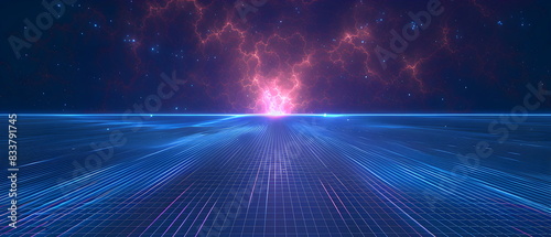 Fototapeta Naklejka Na Ścianę i Meble -  8k, wallpaper, perspective metaverse cosmo space , galaxy, nebula paradox, time travel dimension, out space field, blue purple theme