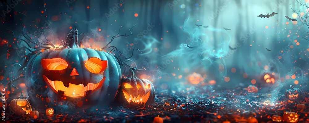 Generate a background with Halloween party games and space for text Generate a background with Halloween party games and space for text