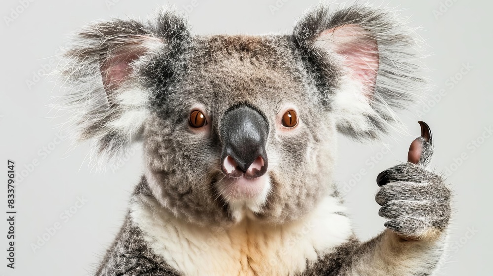 Obraz premium friendly koala making thumbs up gesture cute anthropomorphic animal portrait