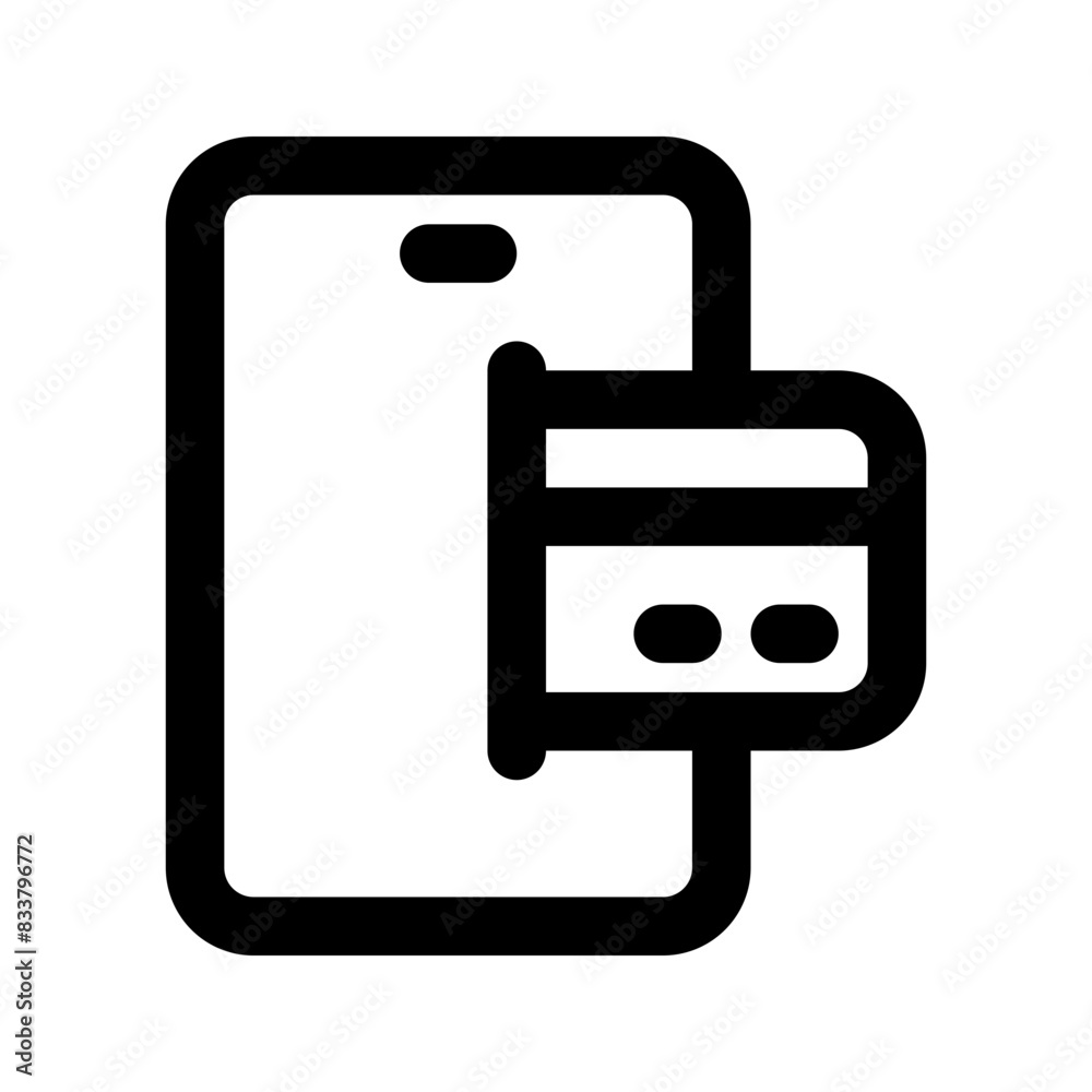 mobile payment line icon