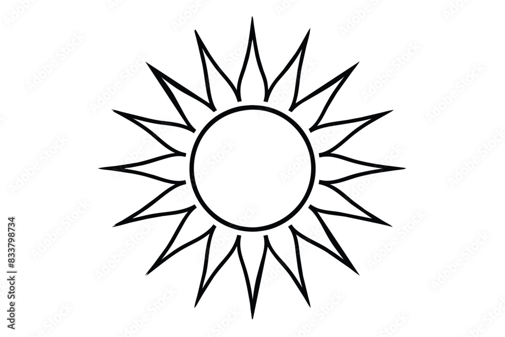 Sun line art vector illustration Sun line art vector illustration
