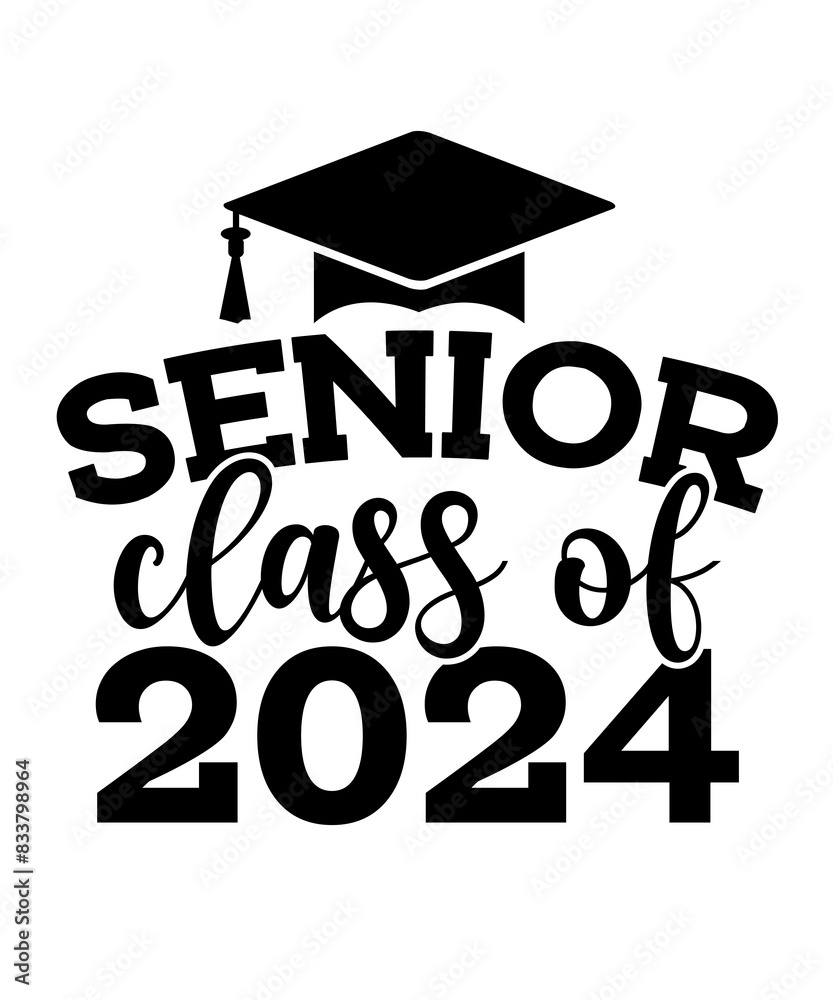 Graduation senior class of 2024 typography clip art design on plain white transparent isolated background for card, shirt, hoodie, sweatshirt, apparel, tag, mug, icon, poster or badge Graduation senior class of 2024 typography clip art design on plain white transparent isolated background for card, shirt, hoodie, sweatshirt, apparel, tag, mug, icon, poster or badge