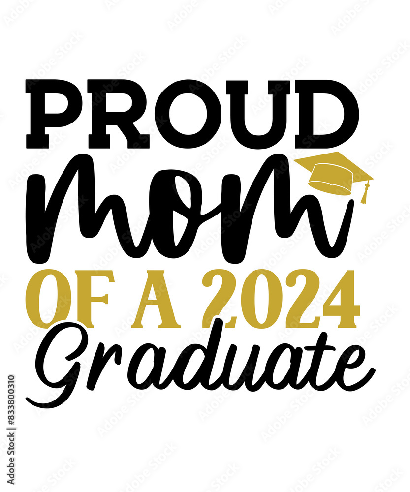 Graduation typography clip art design Proud Mom Of A 2024 Graduate on ...
