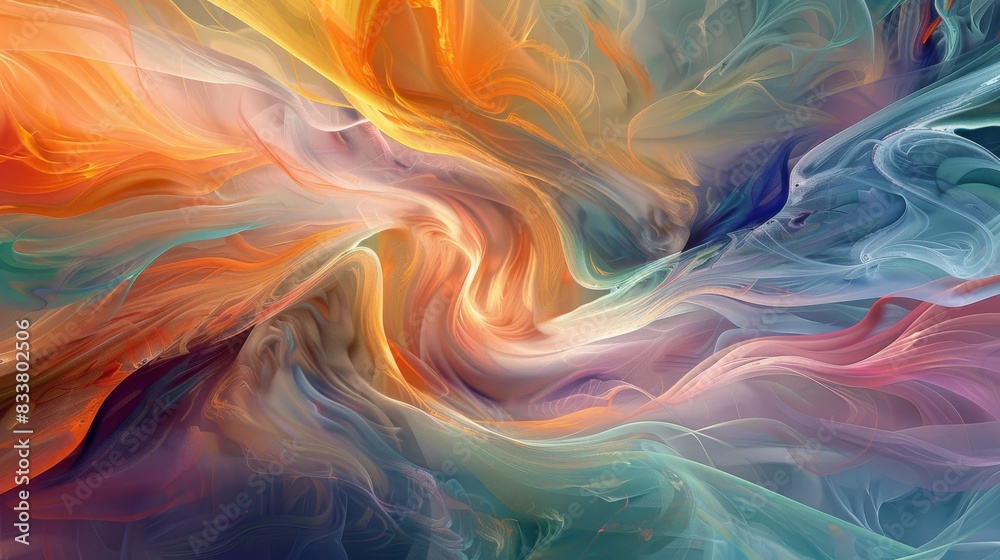 Abstract Wind Currents, Dynamic representations of wind currents with exaggerated colors and shapes