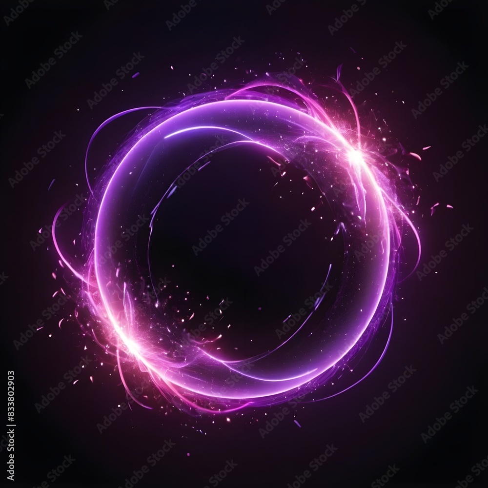 Obraz premium Purple Spiral wave with circle fire