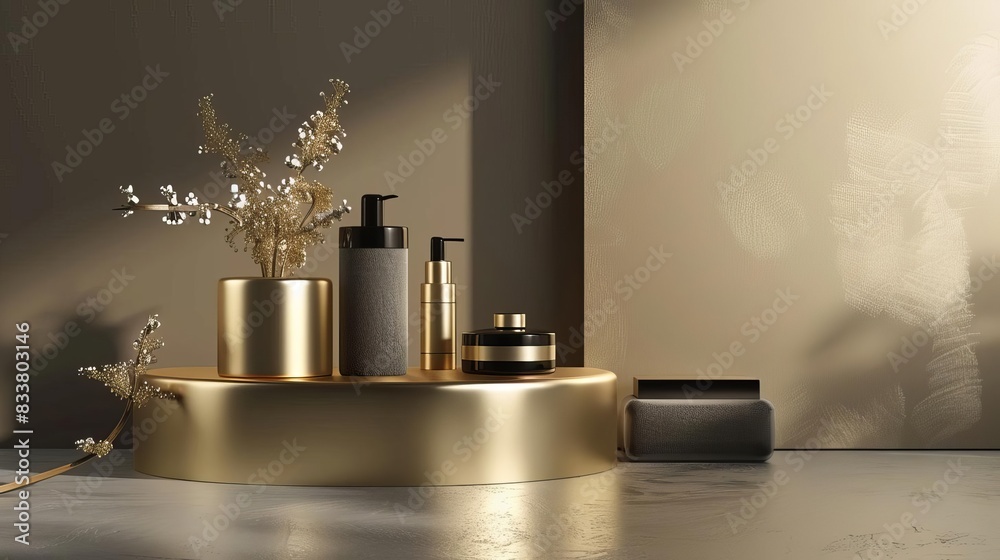 custom made wallpaper toronto digitalluxurious product display on elegant chiaroscuro background 3d rendering