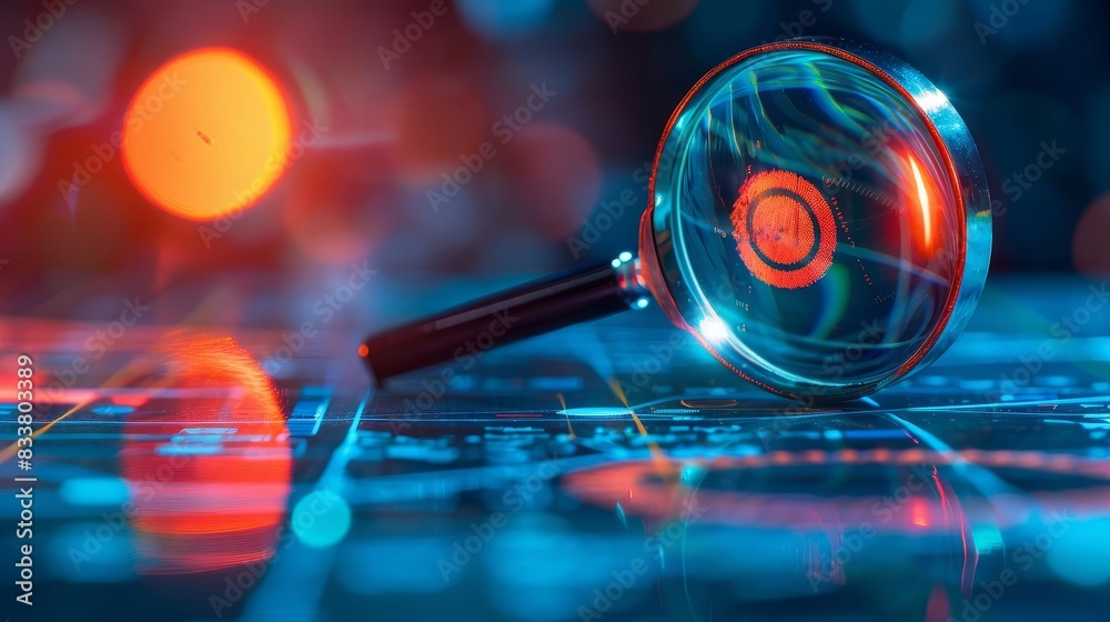 magnifying glass symbolizing laser focus on target and creativity generating innovative solutions to achieve strategic goals business concept magnifying glass symbolizing laser focus on target and creativity generating innovative solutions to achieve strategic goals business concept