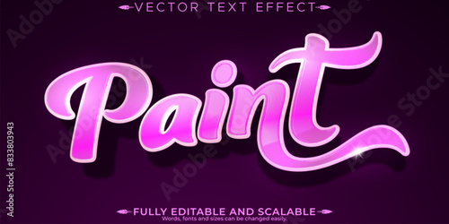 Pink paint text effect, editable sugar and sweet text style