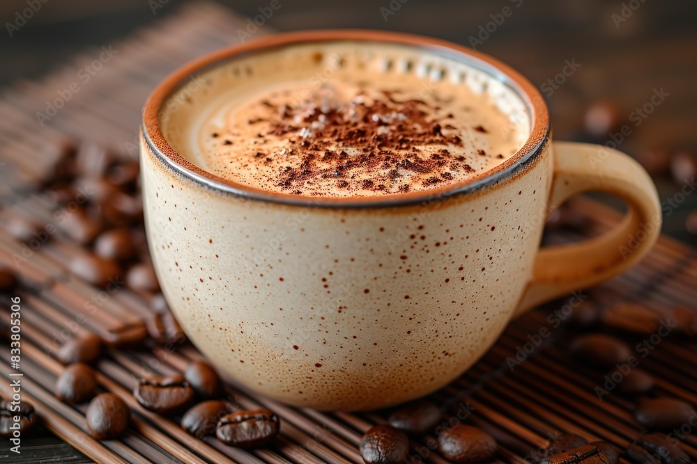 Cappuccino on the table, photo for restaurant menu photography Cappuccino on the table, photo for restaurant menu photography