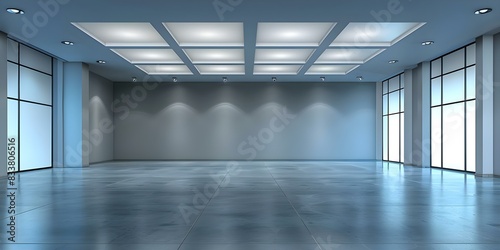 Enhanced Lighting Fixtures in an Empty Room with Modern Ceilings. Concept Lighting Fixtures  Empty Room  Modern Ceilings  Enhanced  Contemporary