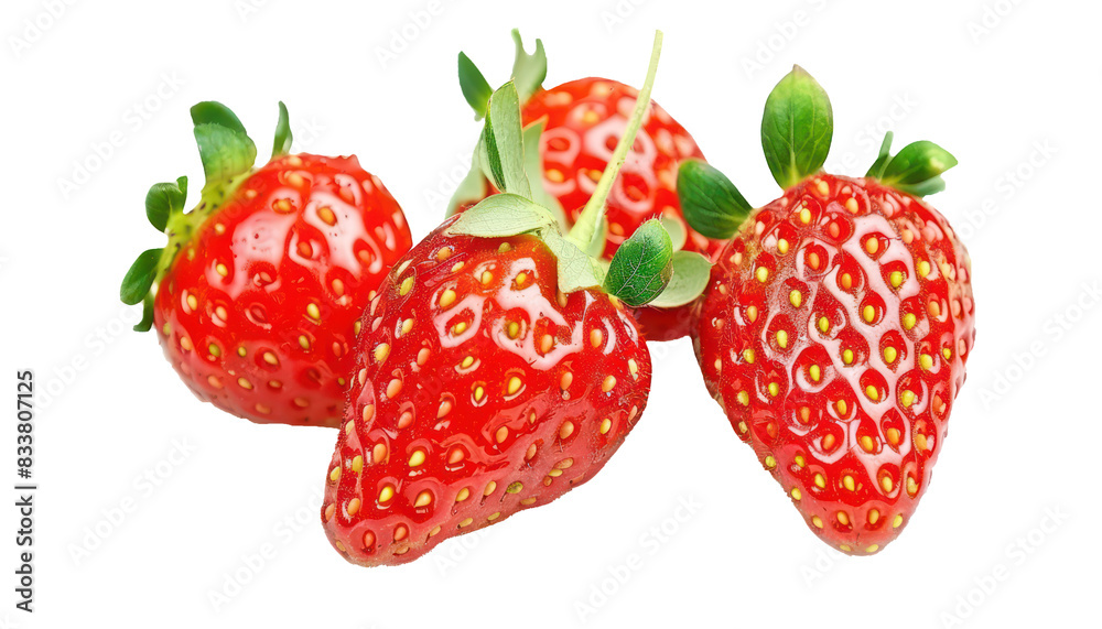 fresh picked red strawberries isolated on white background fresh picked red strawberries isolated on white background