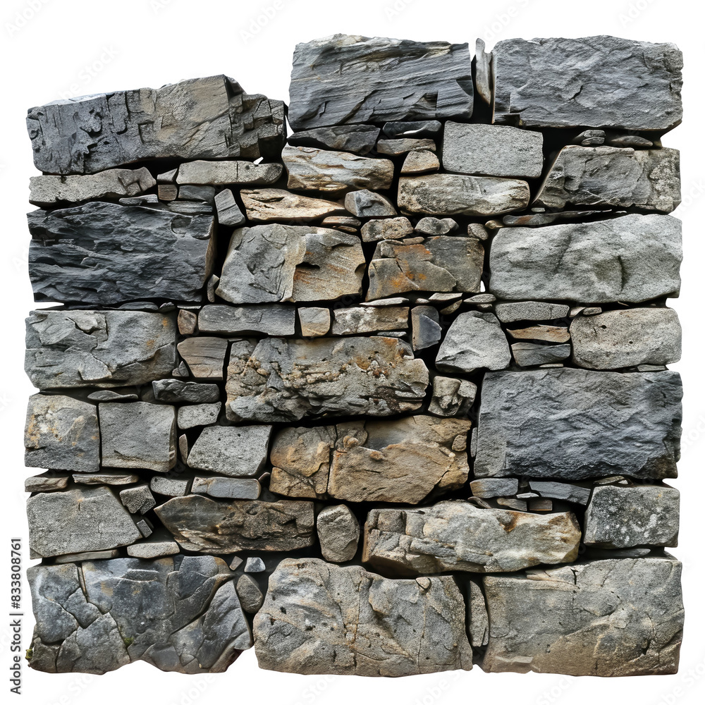 Stone wall ,isolated on white background or transparent backgorund, png, die-cut Stone wall ,isolated on white background or transparent backgorund, png, die-cut