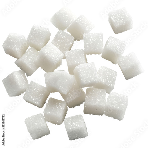 Sugar cubes ,isolated on white background or transparent backgorund, png, die-cut
