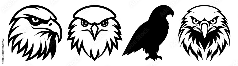 Eagle silhouette set vector design big pack of illustration and icon Eagle silhouette set vector design big pack of illustration and icon