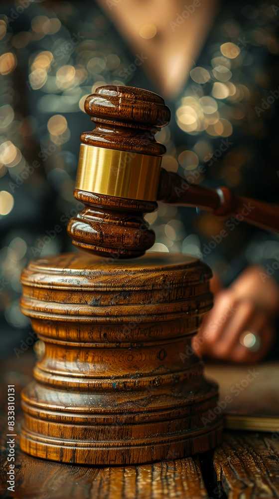 Judge's Gavel in Divorce Hearing, Wooden Mallet, Legal Decision on Marriage Dissolution, Courtroom Scene, Evening Setting, Judge's Hand, Judicial Process Judge's Gavel in Divorce Hearing, Wooden Mallet, Legal Decision on Marriage Dissolution, Courtroom Scene, Evening Setting, Judge's Hand, Judicial Process