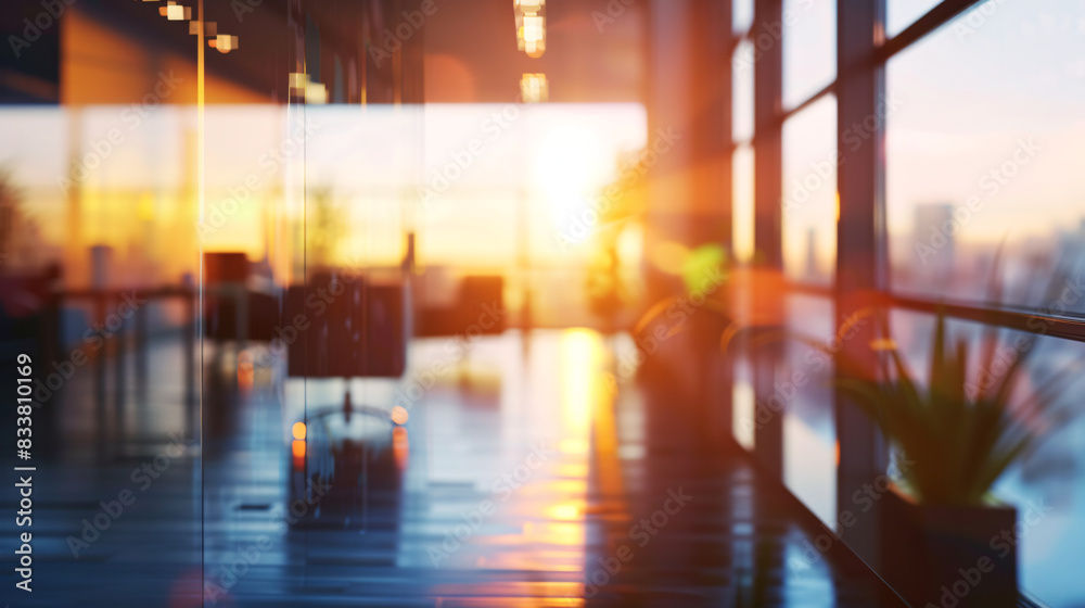 custom made wallpaper toronto digitalBlurred modern office interior with panoramic windows, beautiful lighting for background ambiance