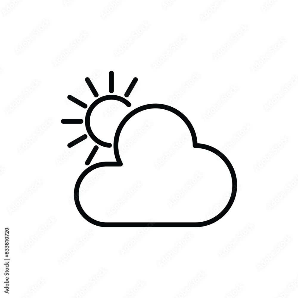 sun cloud icon vector design on white background