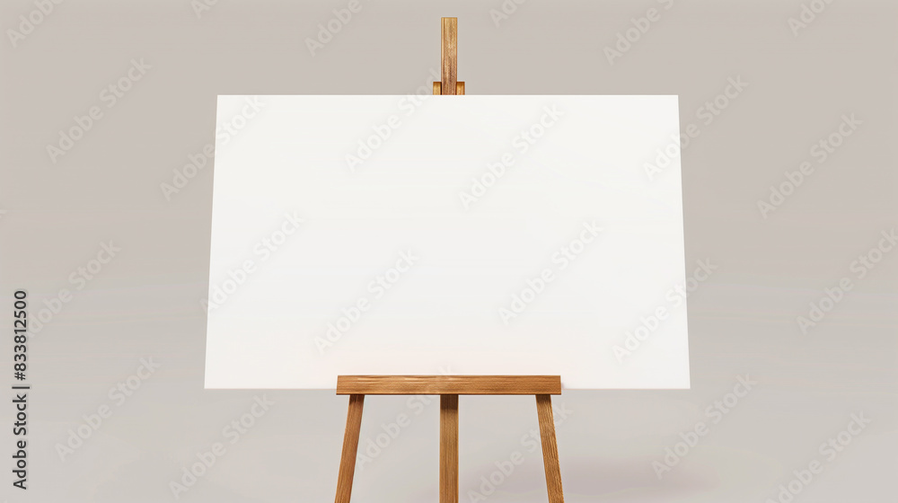 **Nielsen style illustration of an easel with a blank canvas on a white background in the simple vector art style using flat design with simple shapes and colors without shadows. The vector graphic us **Nielsen style illustration of an easel with a blank canvas on a white background in the simple vector art style using flat design with simple shapes and colors without shadows. The vector graphic us