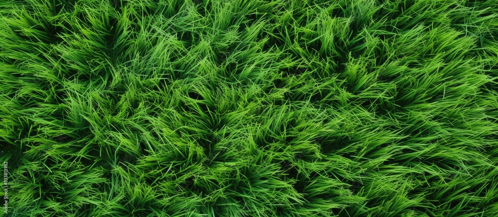 Top view of a textured green grass surface with copy space image. Top view of a textured green grass surface with copy space image.