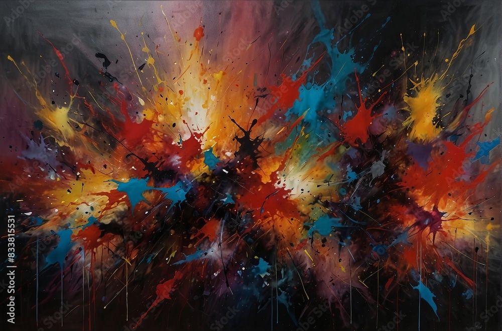Fototapeta premium Abstract multi colored background, explosion of color.