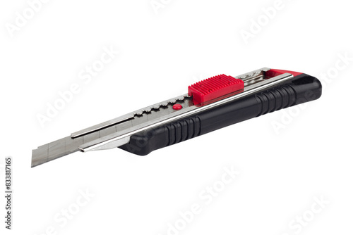 stationery or construction knife isolated from background photo