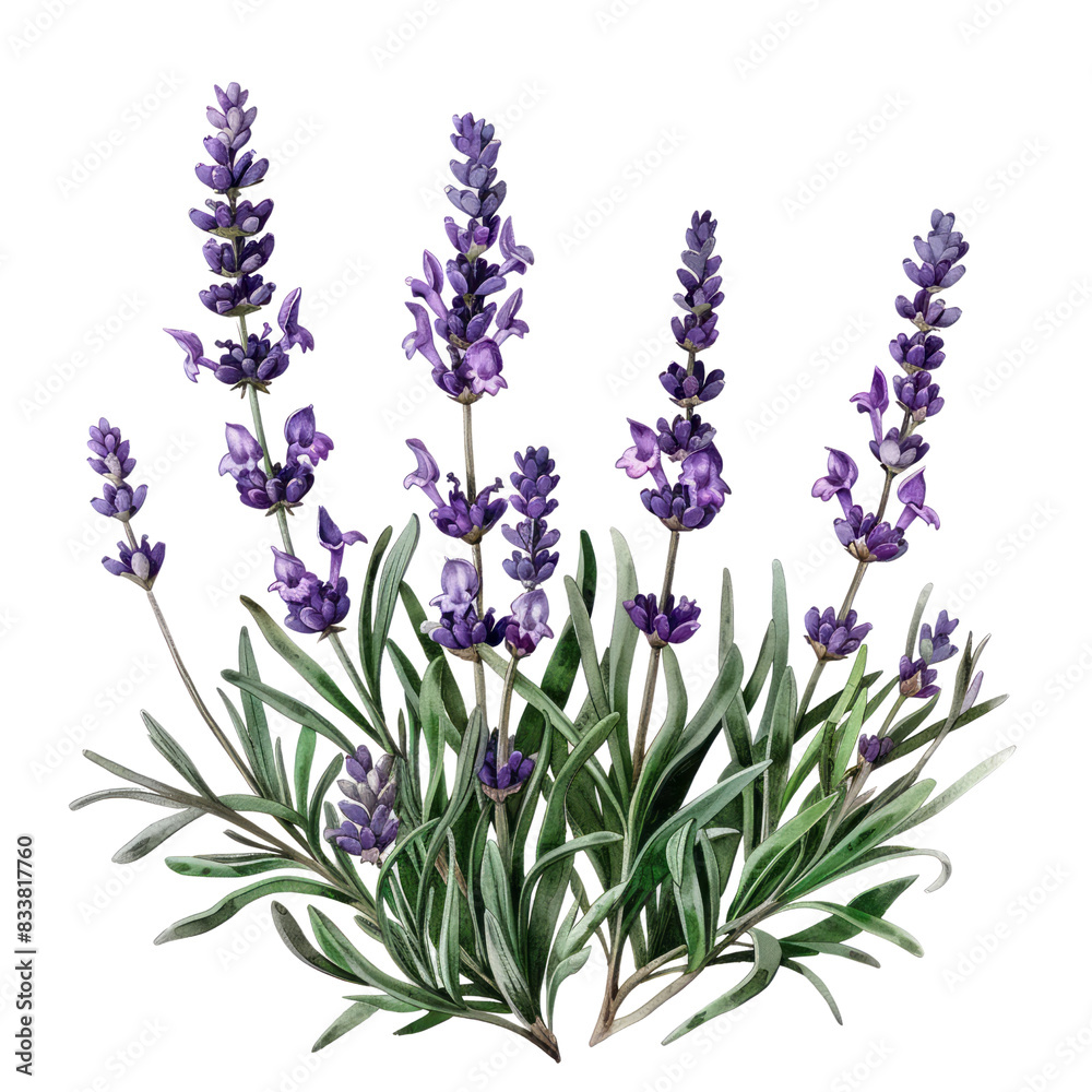 Fototapeta premium A bouquet of lavender flowers isolated on a white background