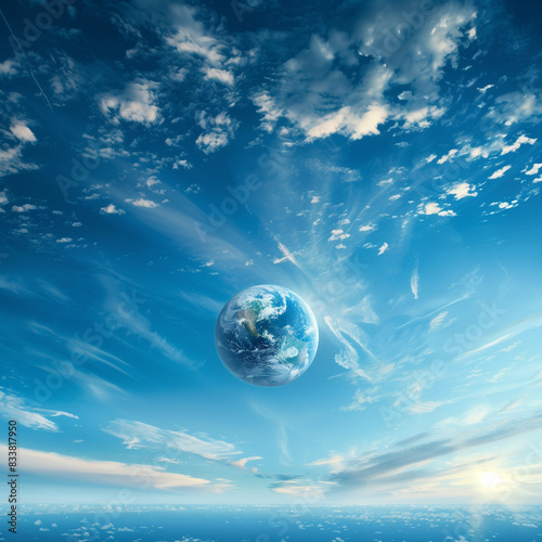 A mesmerizing image captures the celestial dance between Earth and its faithful companion, the Moon. 