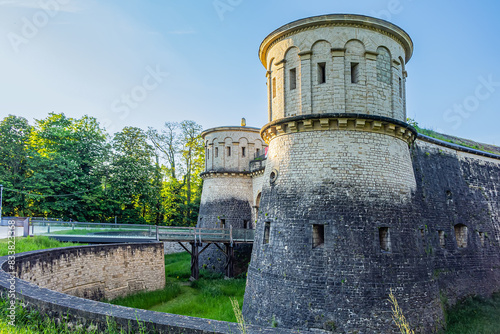 Walls and towers of Fort Thungen (known as Three Acorns, or Drai Eechelen) is a historic fortification in Luxembourg City, was built in 1732. Luxembourg City. photo