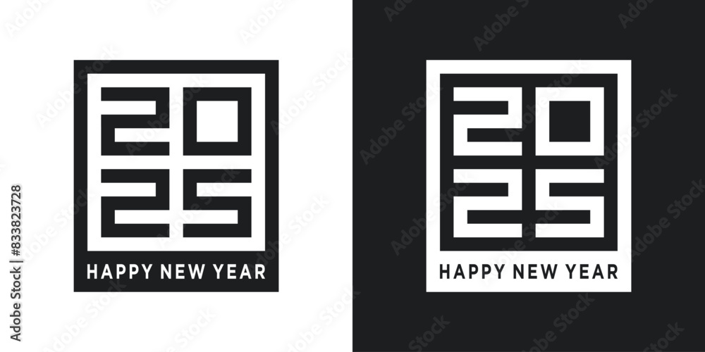 Obraz premium 2025 Happy New Year logo text design vector trendy. Premium Vector